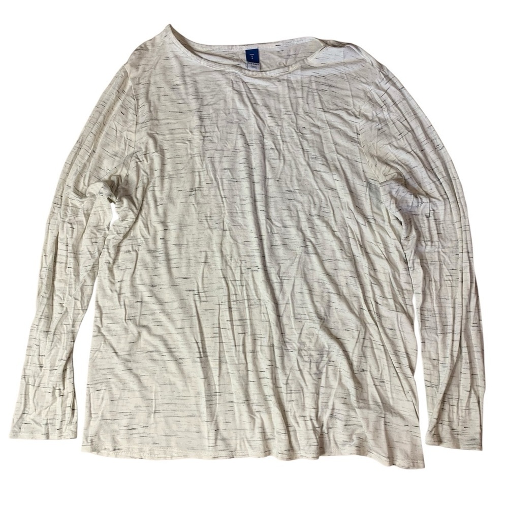 ⚡️Old Navy Luxe Space-Dye Long Sleeve Tee White Grey L